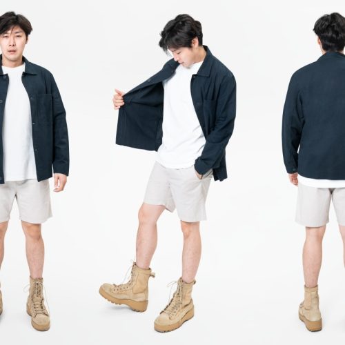 man-navy-jacket-shorts-streetwear-set